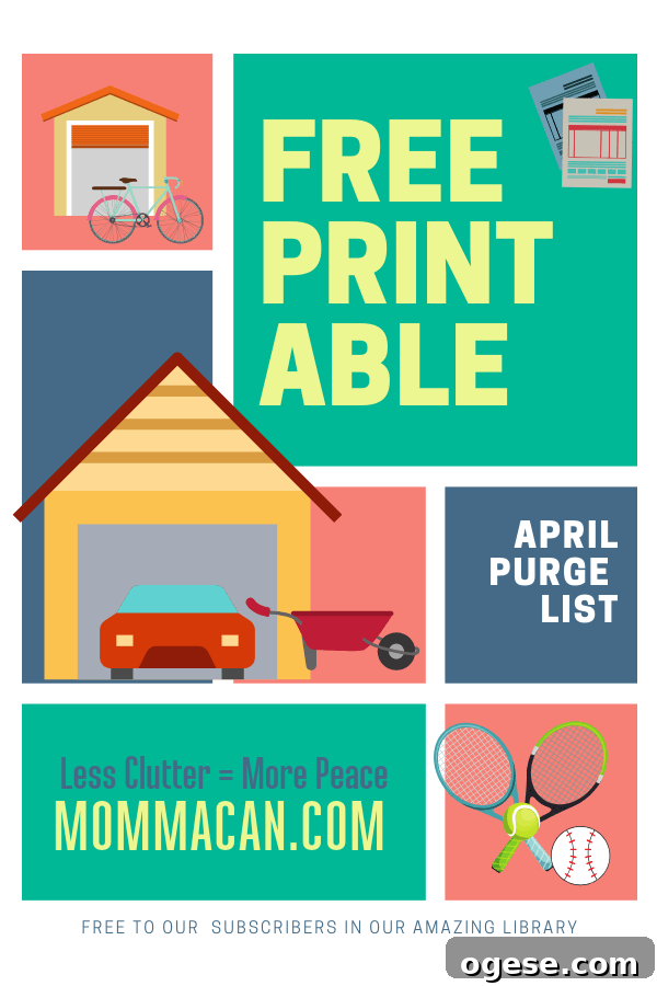 Free Printable April Decluttering List