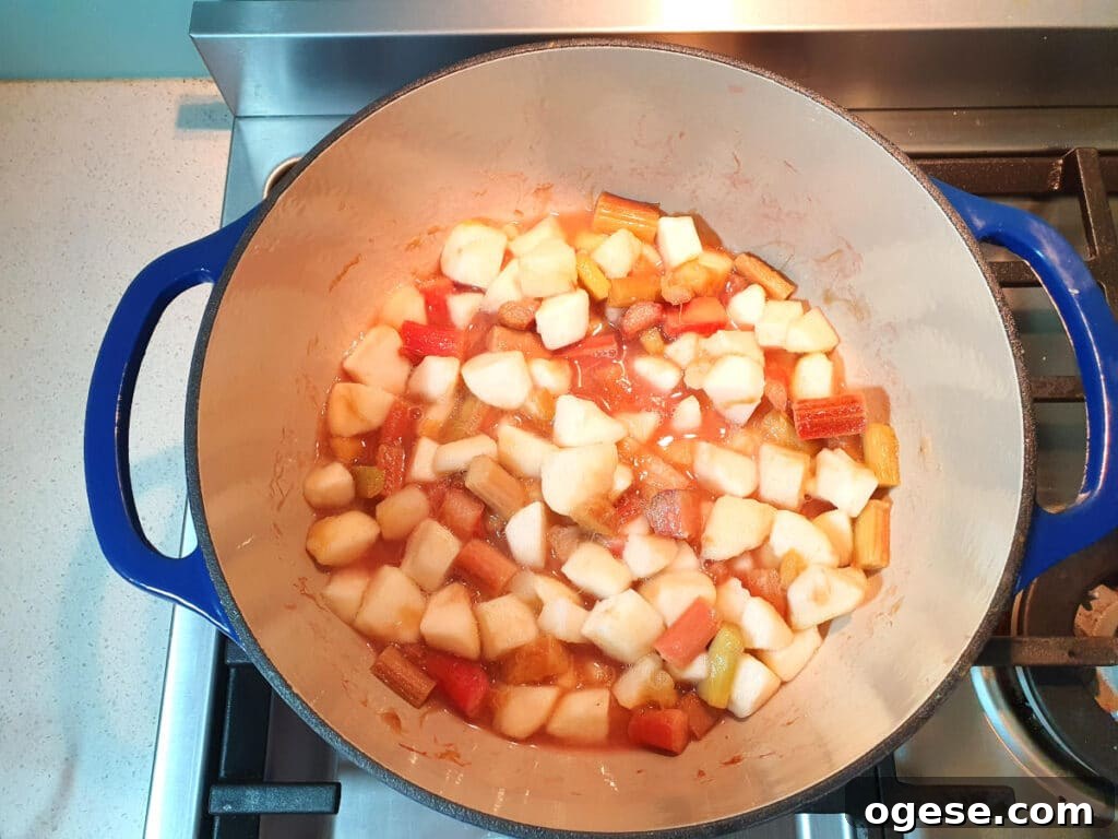 Fruit ready for cobbler topping