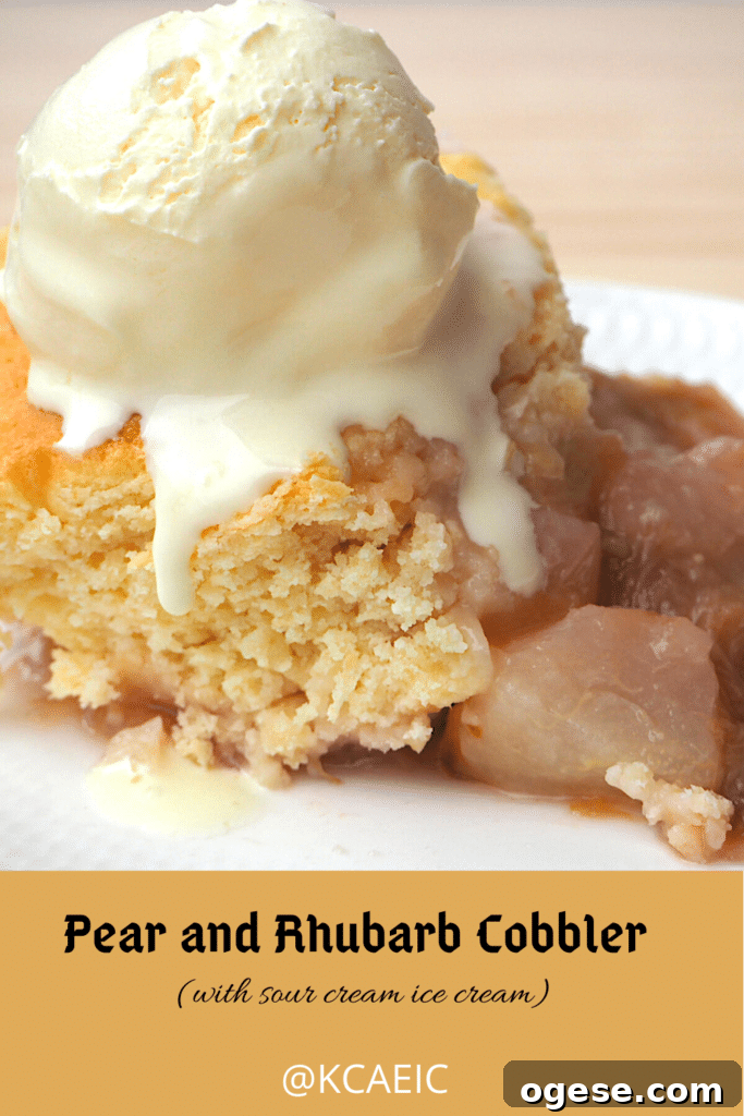 Pear and Rhubarb cobbler