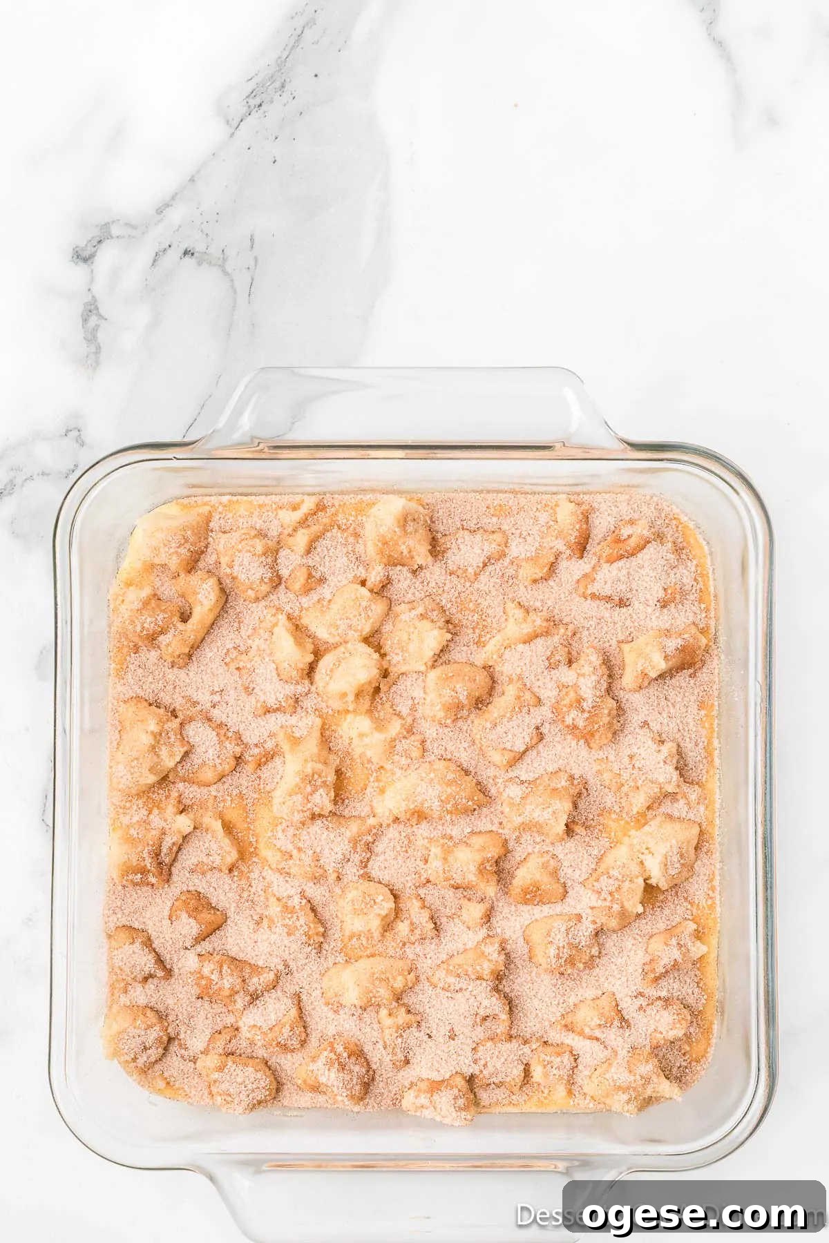 Cinnamon sugar mixture sprinkled on top. 