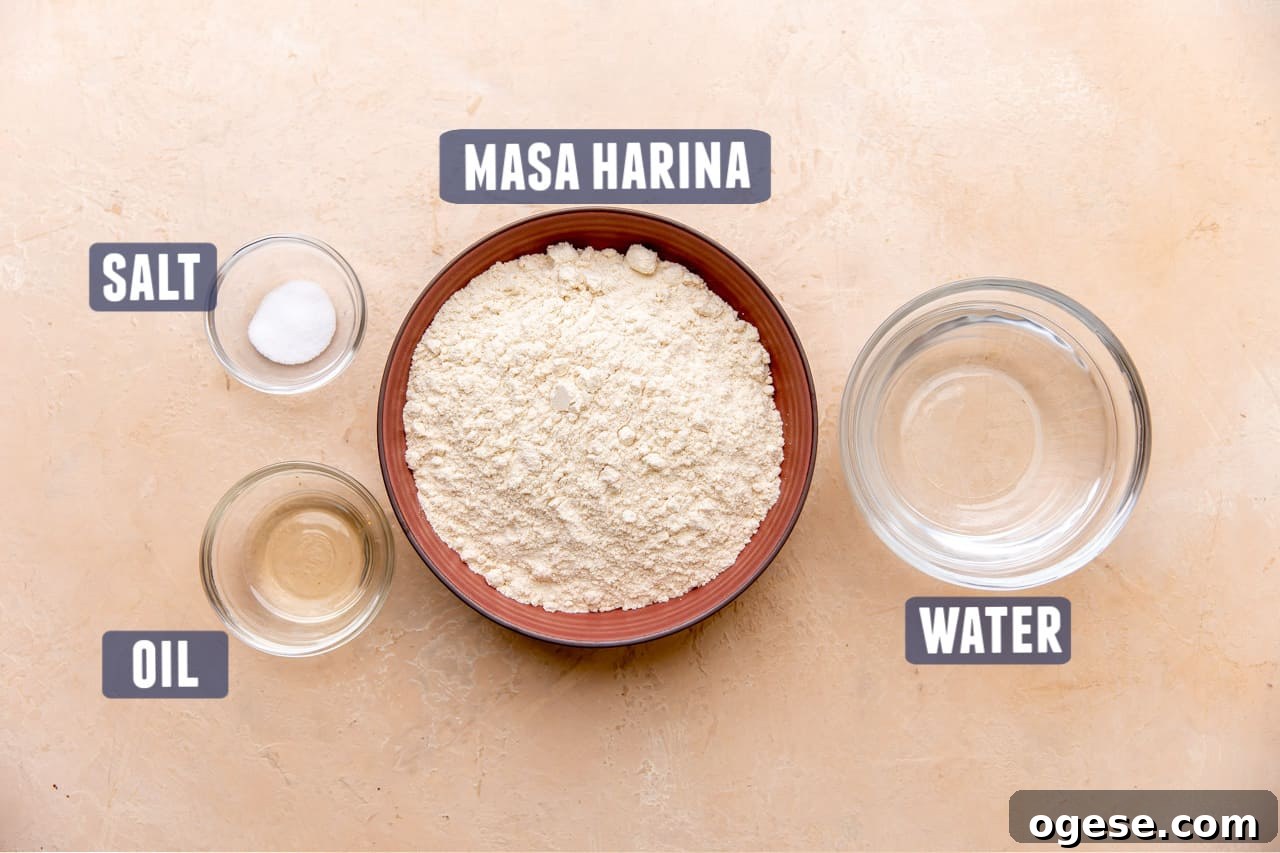 How to Make Authentic Homemade Corn Tortillas at Home 3 Ingredients needed for homemade corn tortillas