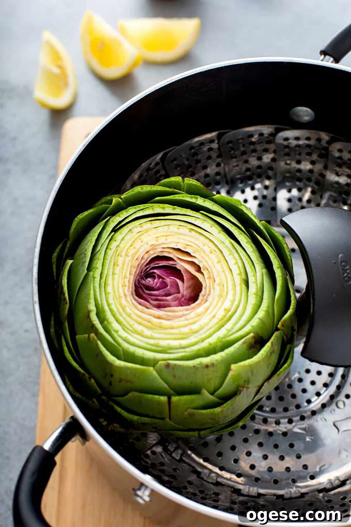 How to Cook Artichokes: Steamed and Roasted Methods 2 Artichoke in a steamer