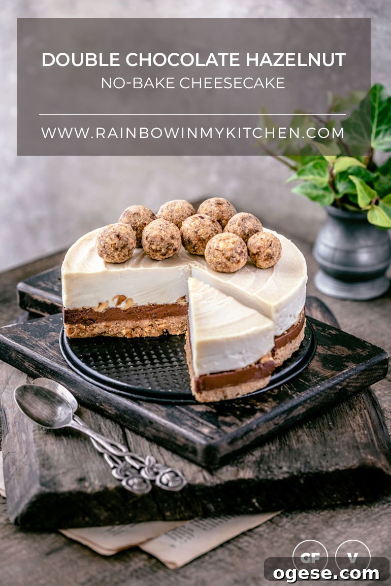 Double Chocolate Hazelnut No-Bake Cheesecake