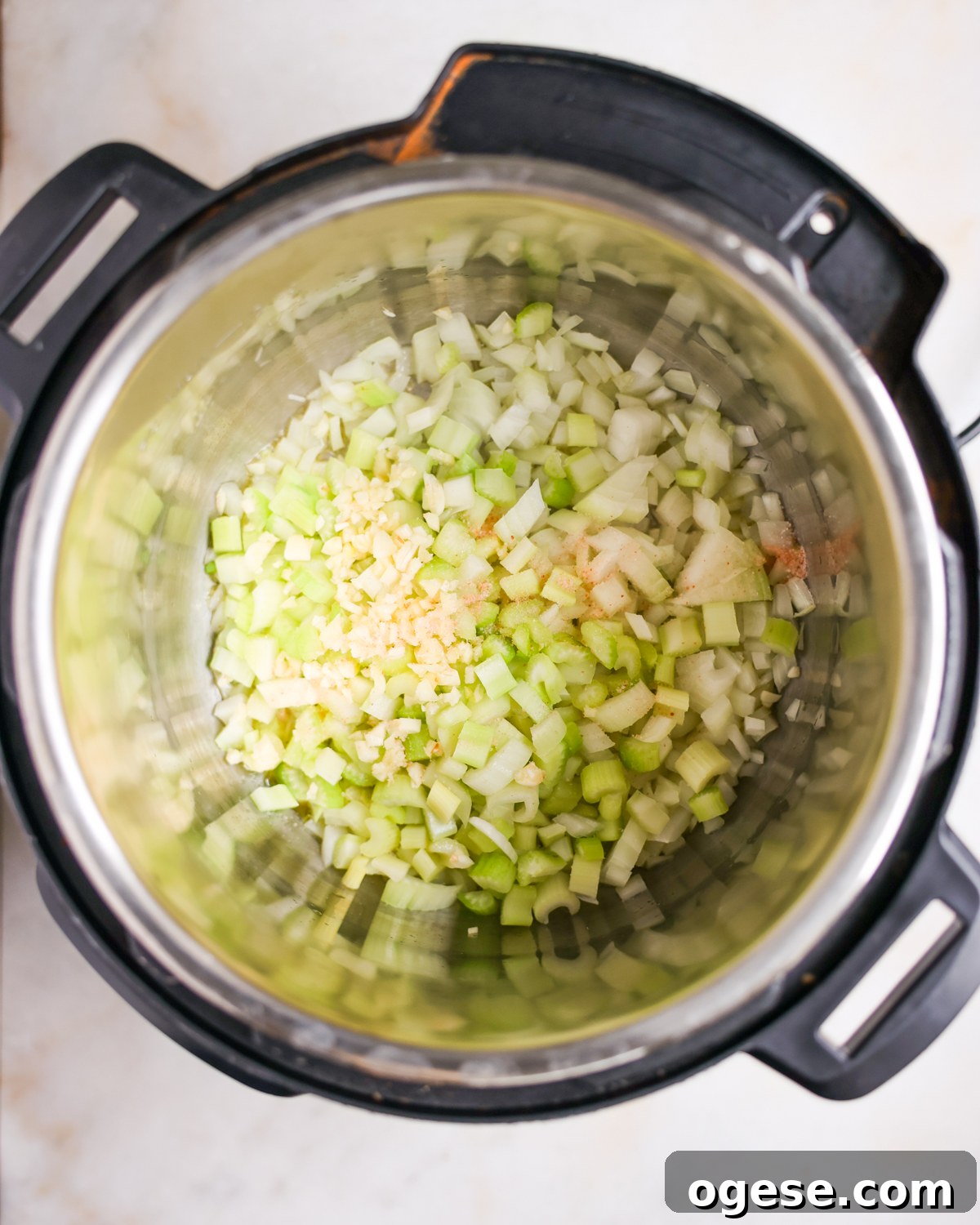 Hearty Instant Pot Lentil Soup Recipe for Busy Weeknights 5 aromatics in instant pot