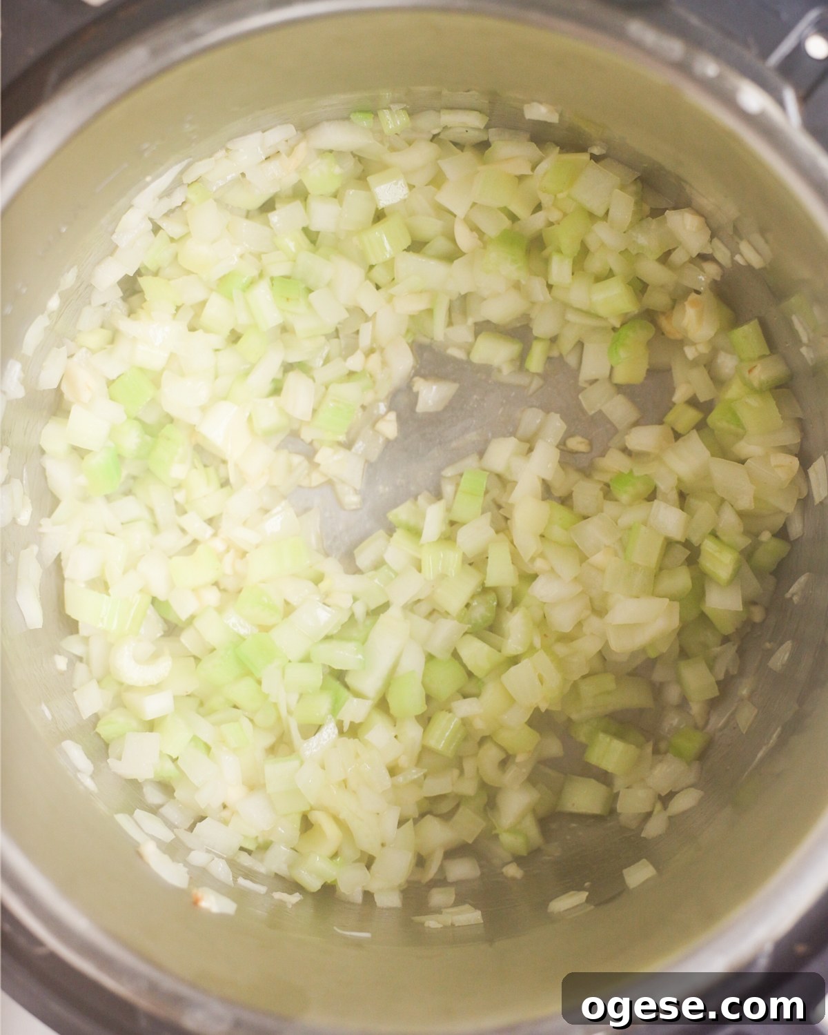 Hearty Instant Pot Lentil Soup Recipe for Busy Weeknights 6 sautéed aromatics overhead