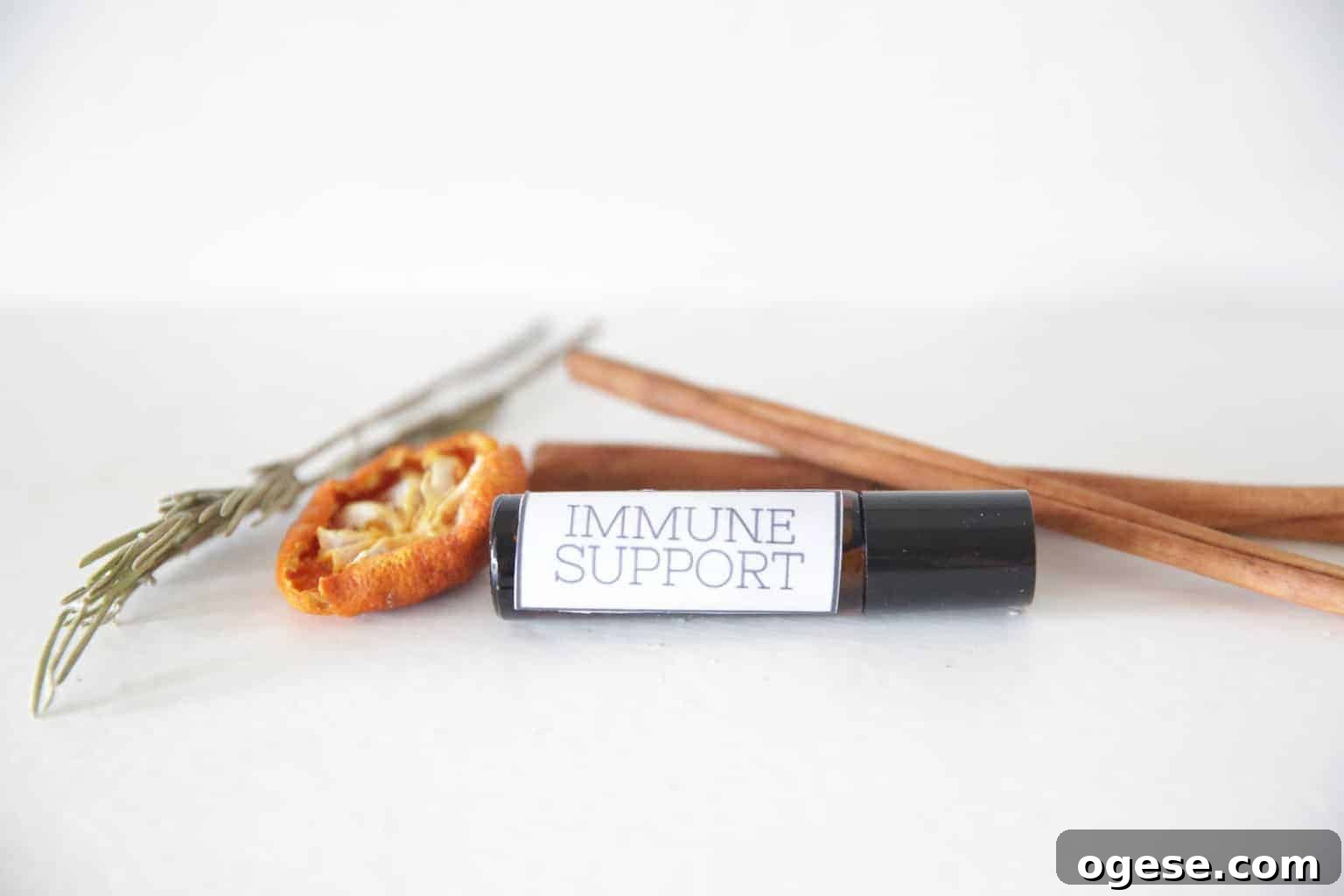 Homemade immune support essential oil roller bottle 
