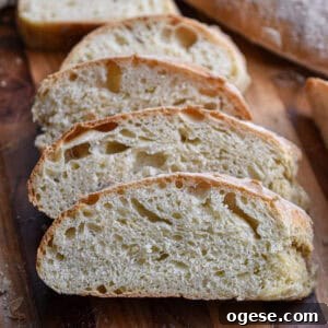 How to Make Crispy-Outside, Airy Ciabatta at Home 15 The sliced ciabatta bread are layered together to show the holes in the crumb.