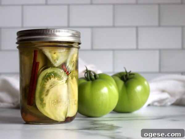 Sweet Pickled Green Tomatoes