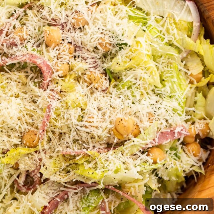 Kardashian Salad: La Scala Chopped Salad Recipe You’ll Love 4 Close-up of Kardashian salad (La Scala chopped salad) in a wooden bowl.