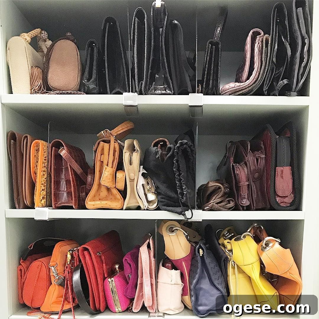 Shelf dividers separating items vertically