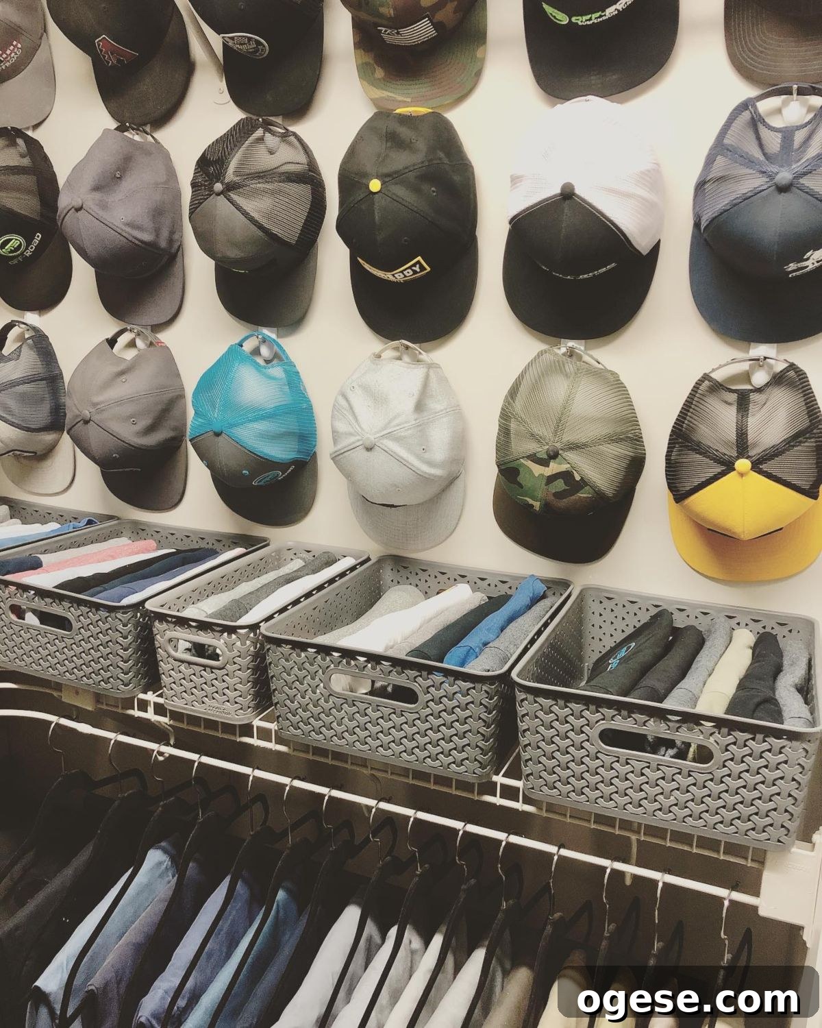 Command hooks holding hats and accessories