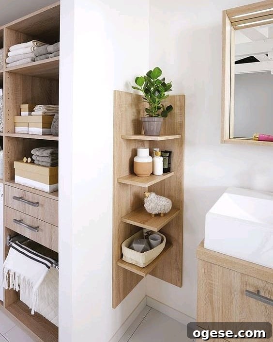 Corner shelf used for books and decor