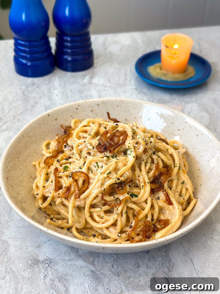Caramelized Onion Pasta Recipe with Garlic and Parmesan 2 caramelized onion pasta