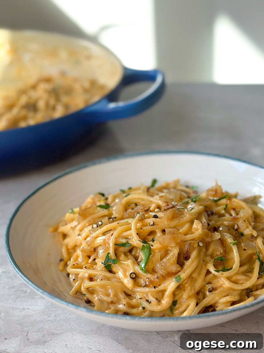 Caramelized Onion Pasta Recipe with Garlic and Parmesan 11 caramelized onion pasta