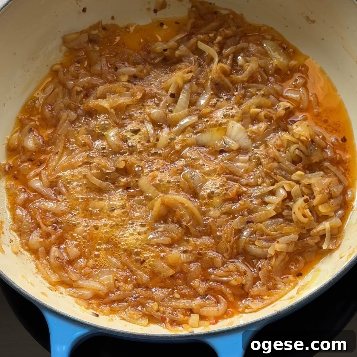 Caramelized Onion Pasta Recipe with Garlic and Parmesan 4 caramelize onions and add chili oil