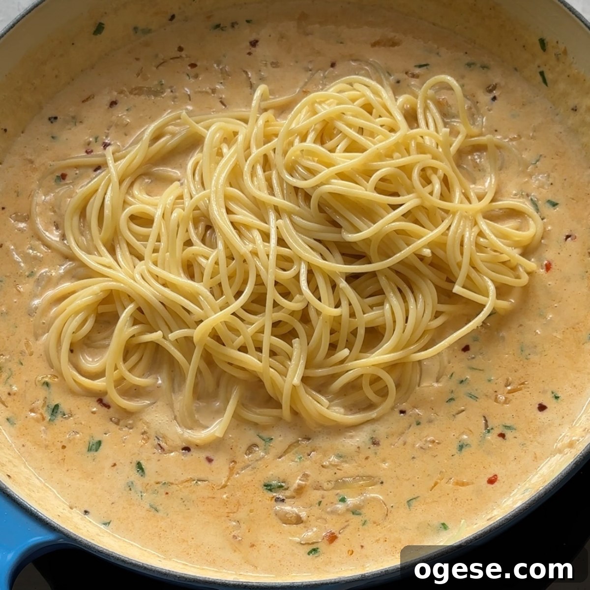 Caramelized Onion Pasta Recipe with Garlic and Parmesan 6 add cooked pasta to sauce