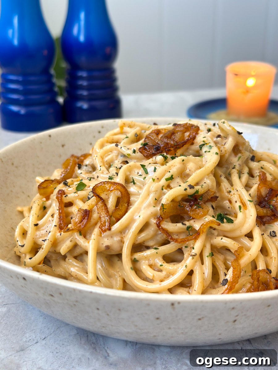 Caramelized Onion Pasta Recipe with Garlic and Parmesan 8 caramelized onion pasta