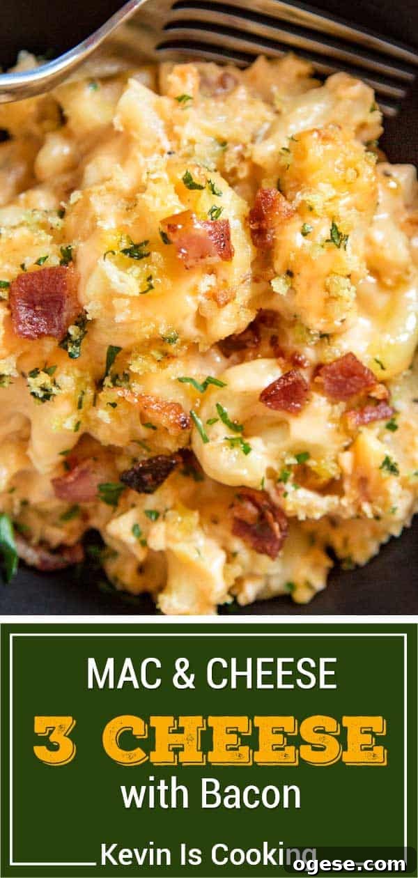 Creamy Bacon Macaroni and Cheese Recipe for Comfort Night 4 bacon mac and cheese with breadcrumb topping