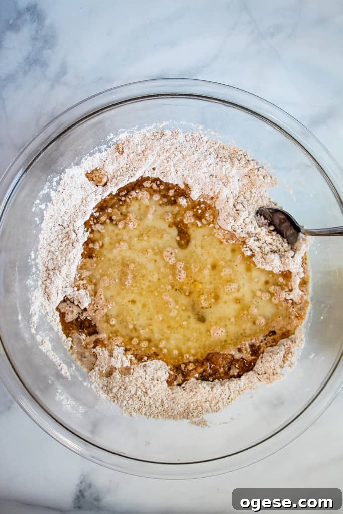 gluten free apple muffins wet ingredients in a glass bowl