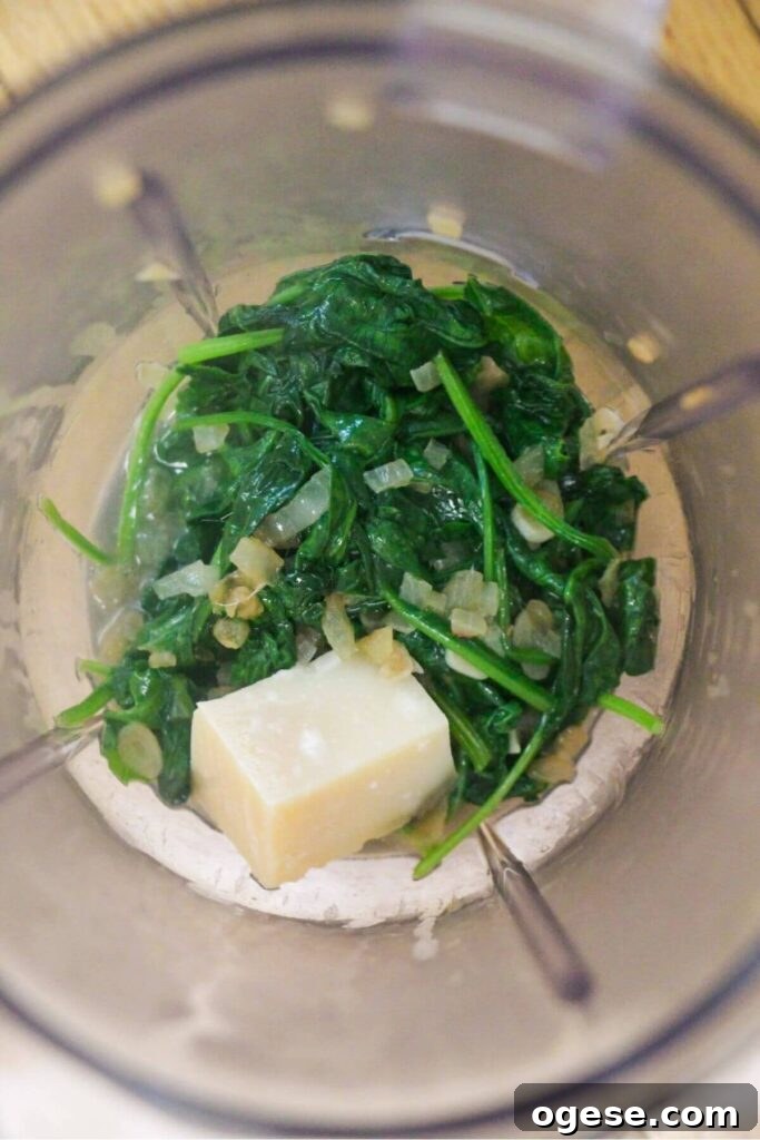 15-Minute Super Green Rigatoni Recipe for Quick Weeknight Dinner 8 Green pasta sauce ingredients in a blender ready to be blitzed.