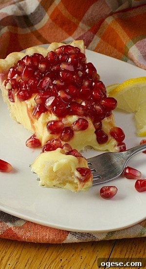 Pomegranate Lemon Cream Pie