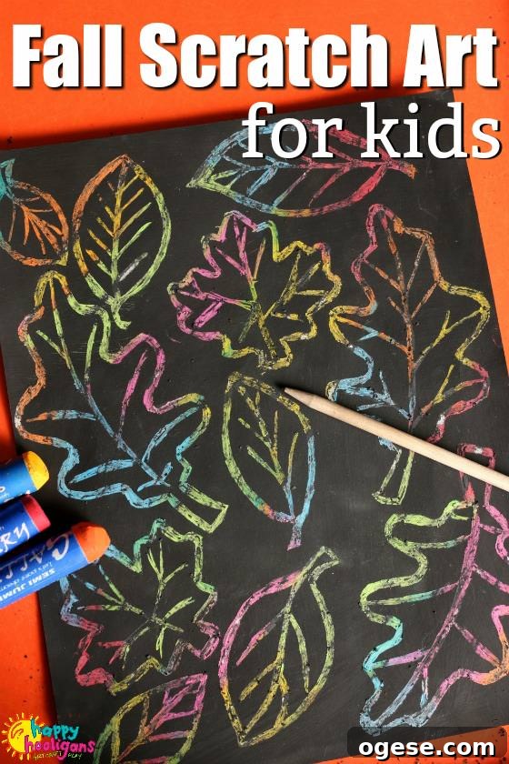 Fall Leaf Scratch Art for Kids - Happy Hooligans