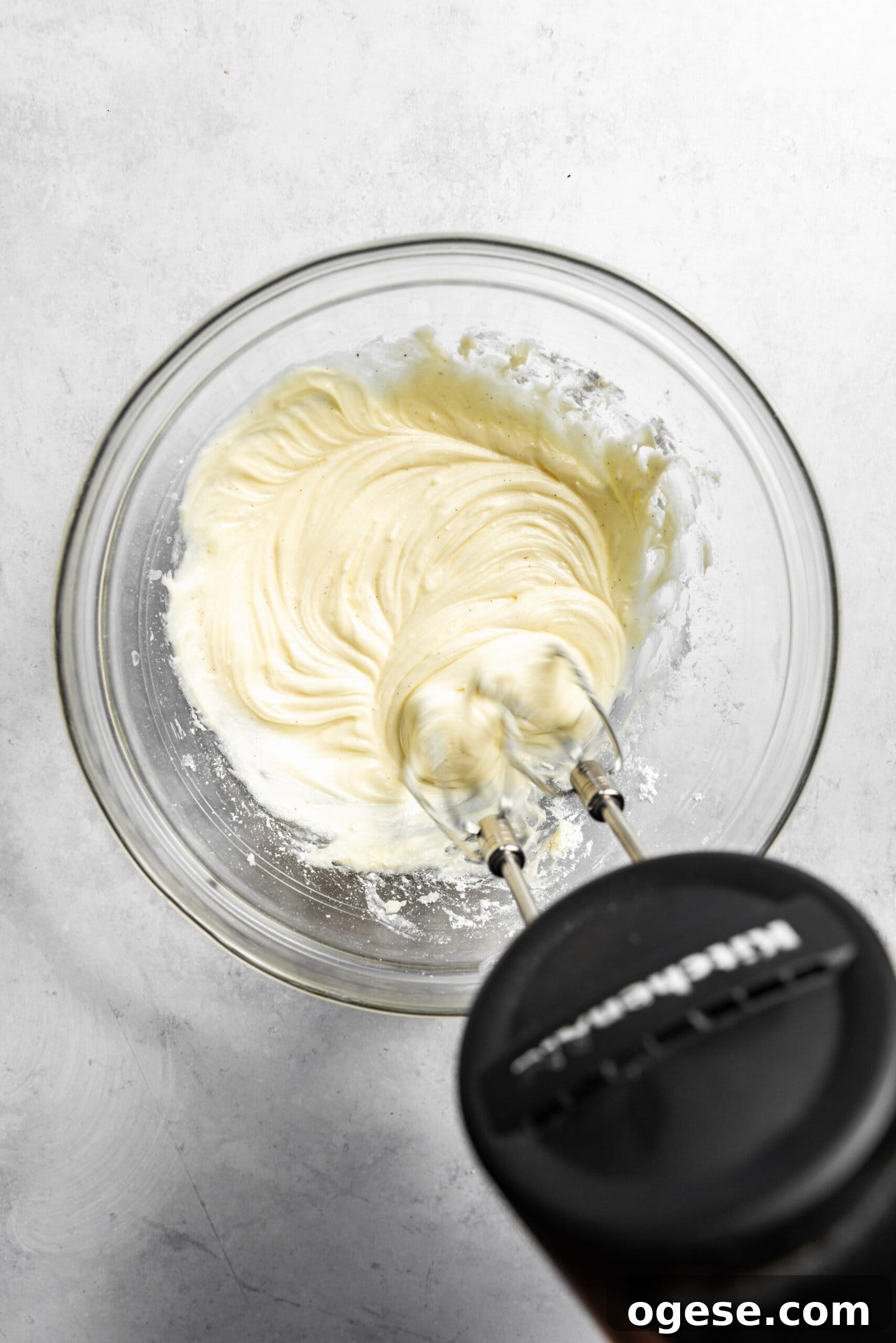 Fully incorporated butter and powdered sugar.