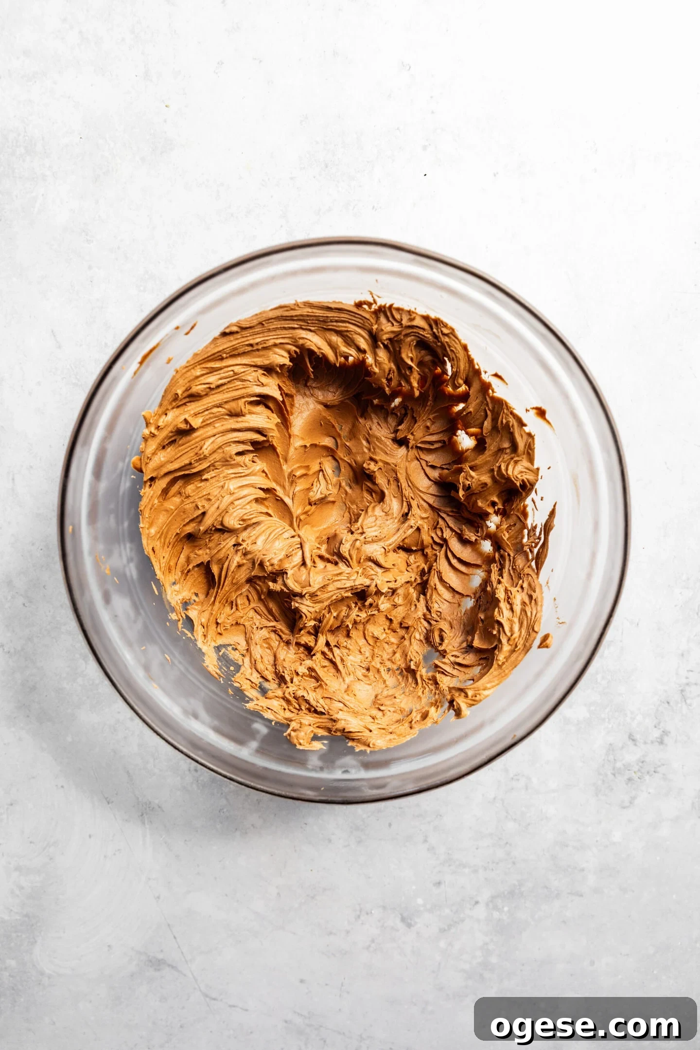 Fully incorporated chocolate fudge buttercream.