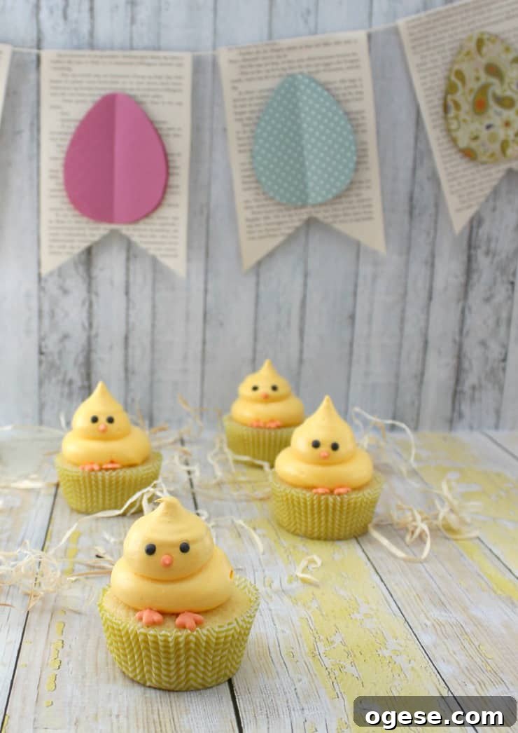 Easter chick cupcakes