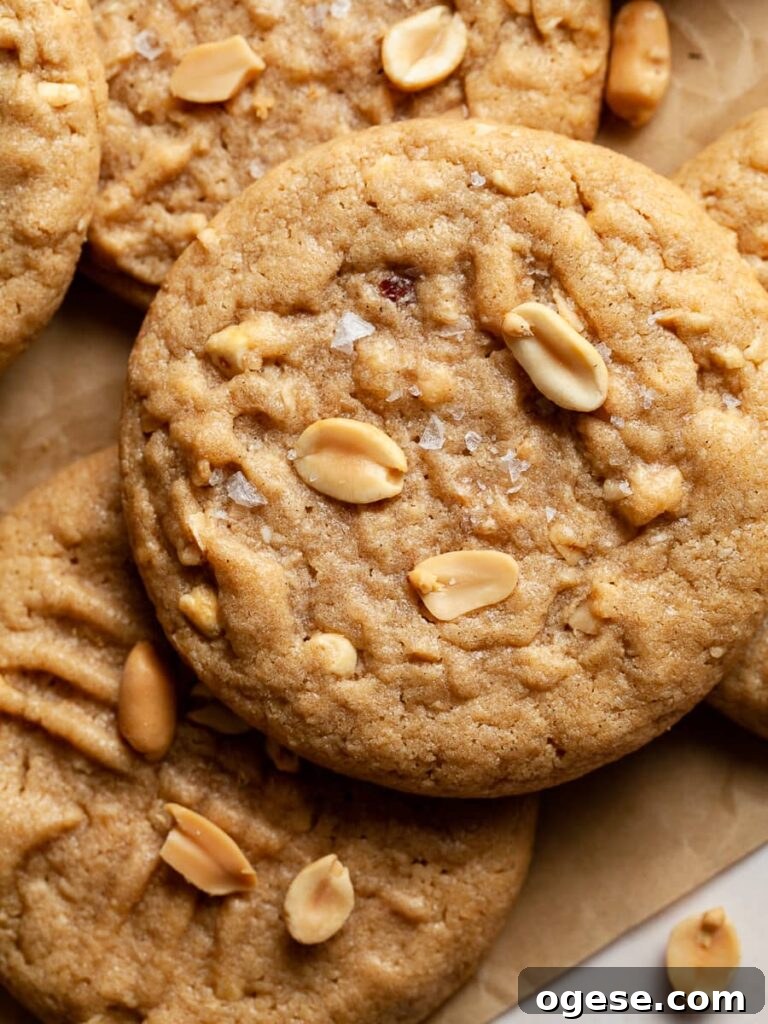 a close up of peanut butter cookies