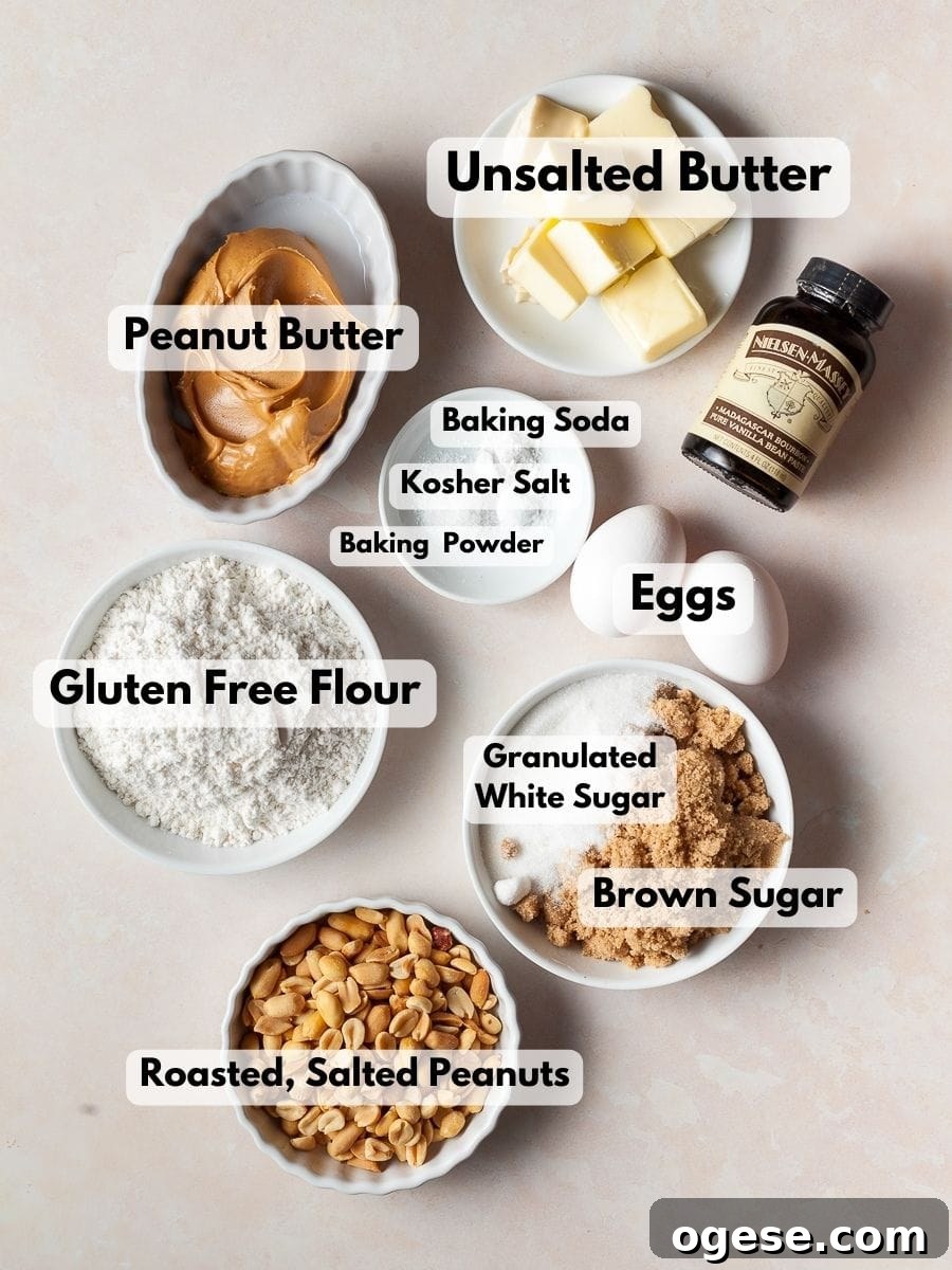 ingredients needed to make gluten free peanut butter cookies
