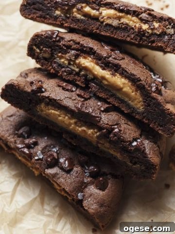 Gluten Free Magic in the Middle Cookies with peanut butter filling