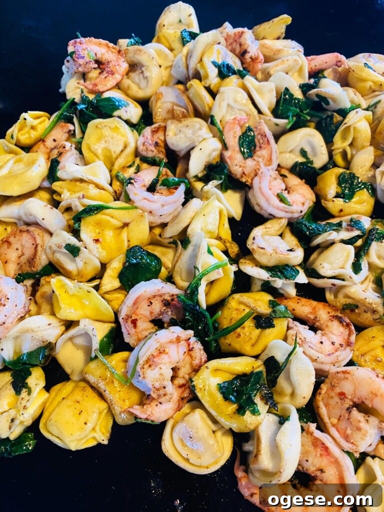 tortellini before adding sauce