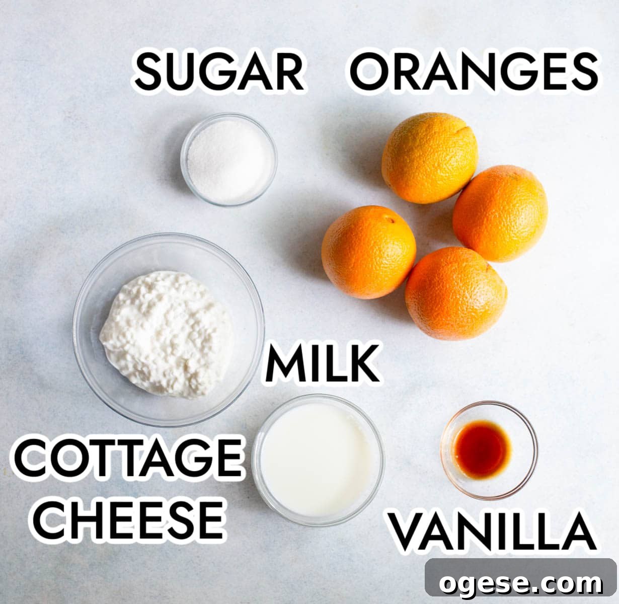 Orange Creamsicle Cottage Cheese Ice Cream Recipe 3 Ingredients in Orange Creamsicle Cottage Cheese Ice Cream on a gray background