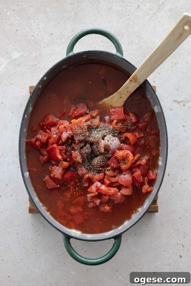 Roasted Red Pepper and Tomato Soup Recipe for Cozy Weeknights 7 Roasted peppers, salt and pepper added to the soup.