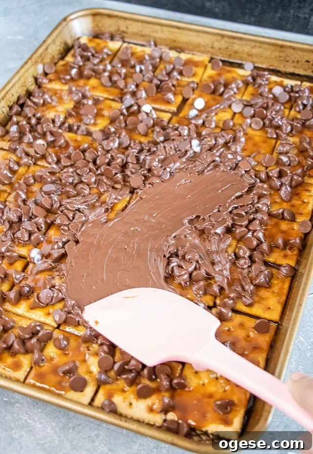 Chopped toffee bark on parchment