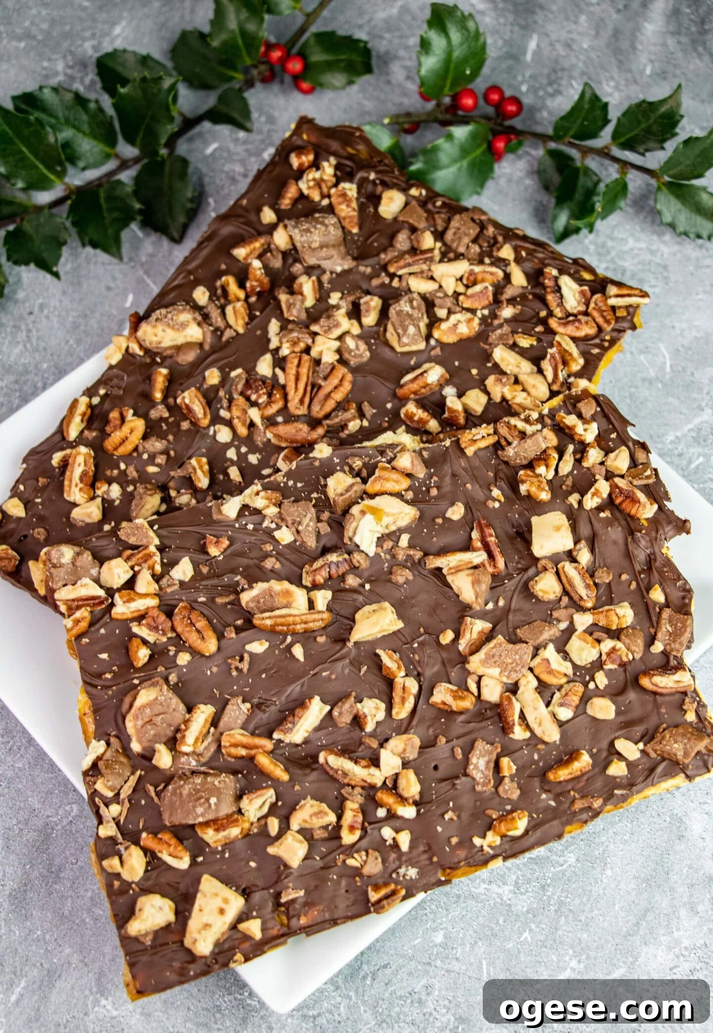Saltine Toffee Bark close-up