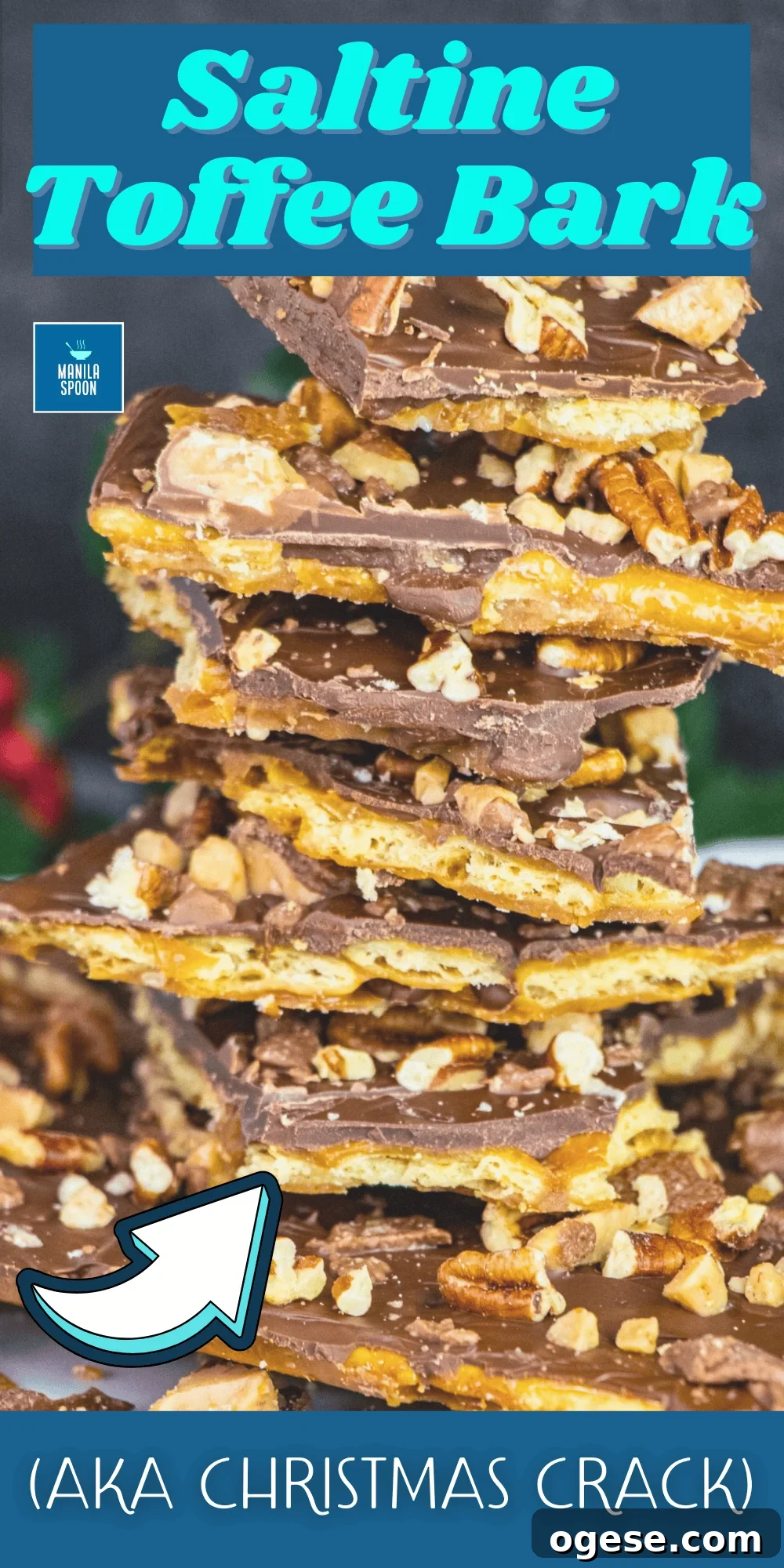 Toffee on crackers with chocolate