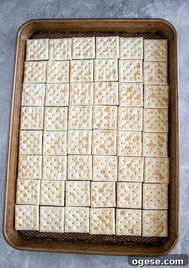 Toffee spread over crackers