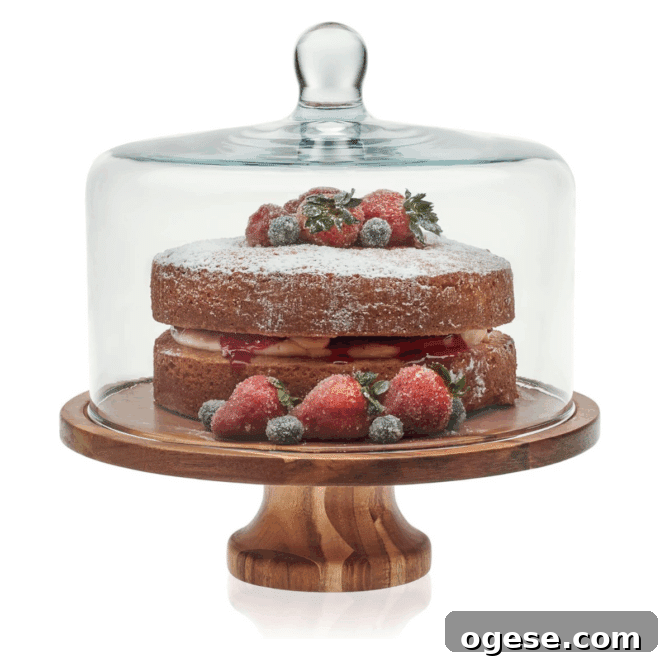 Beautiful wood cake stand with lid