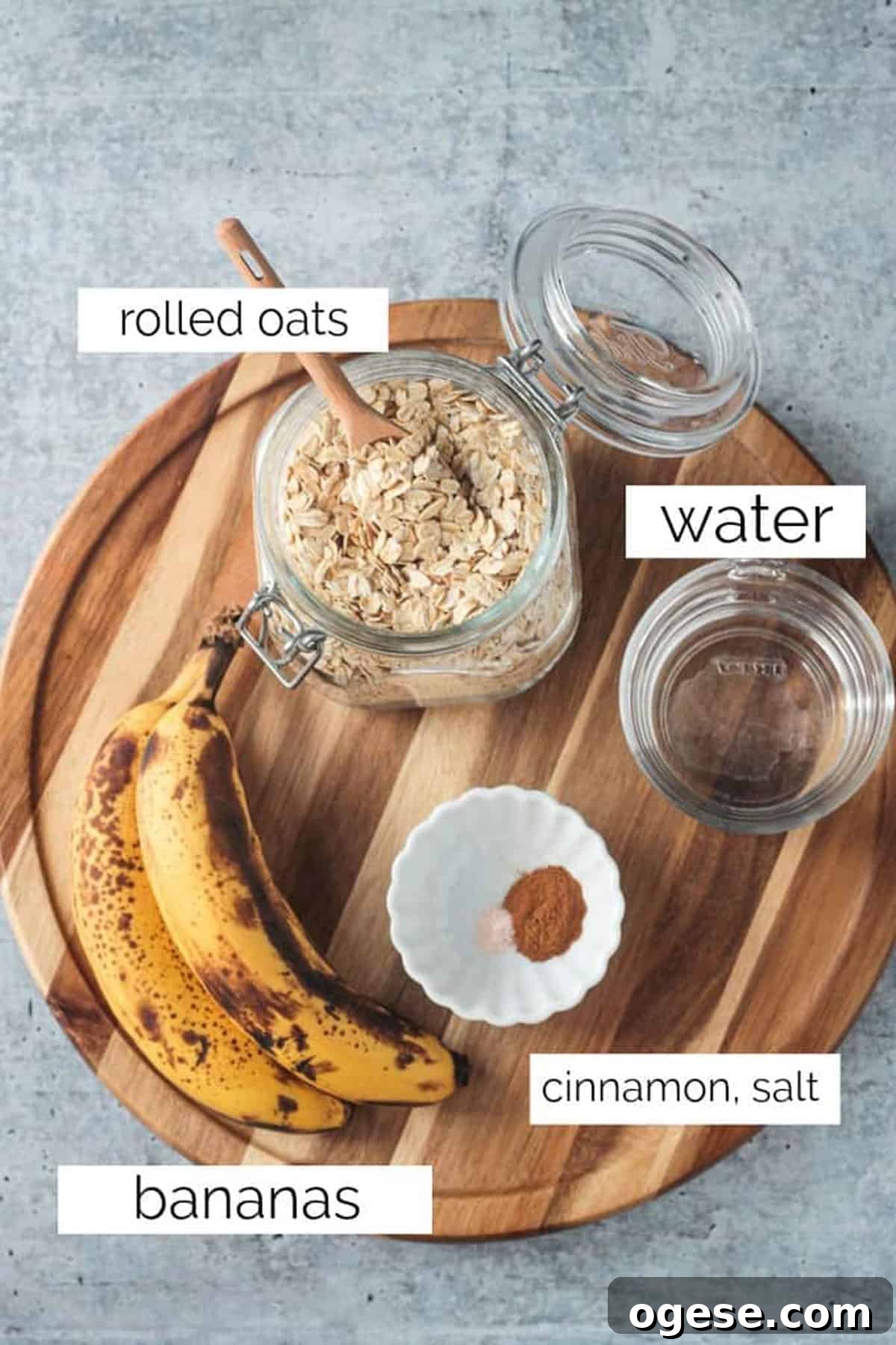 Creamy Oatmeal Recipes for Smooth, Nutritious Breakfasts 3 Recipe ingredients arrayed in individual bowls.