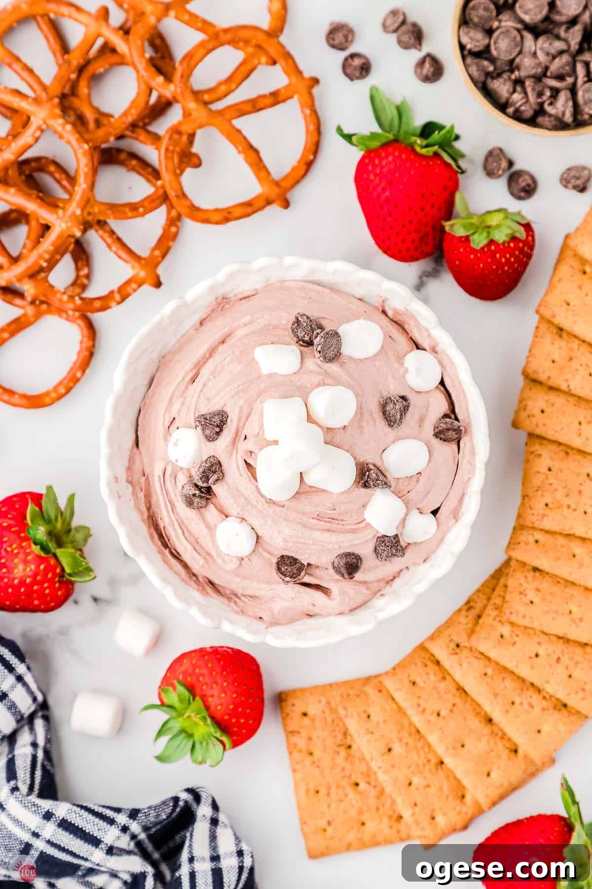 Hot Cocoa Dip Recipe for Dipping Cookies and Fruit 6 bowl of hot chocolate dip with marshmallows