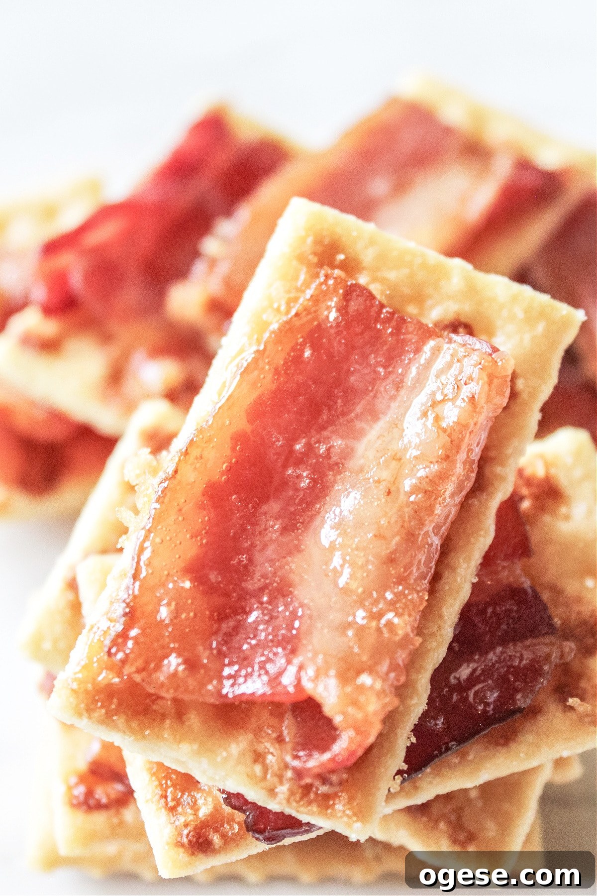 Brown Sugar Bacon Crackers Recipe: Sweet & Savory Snack Ideas 2 bacon topped cracker snack