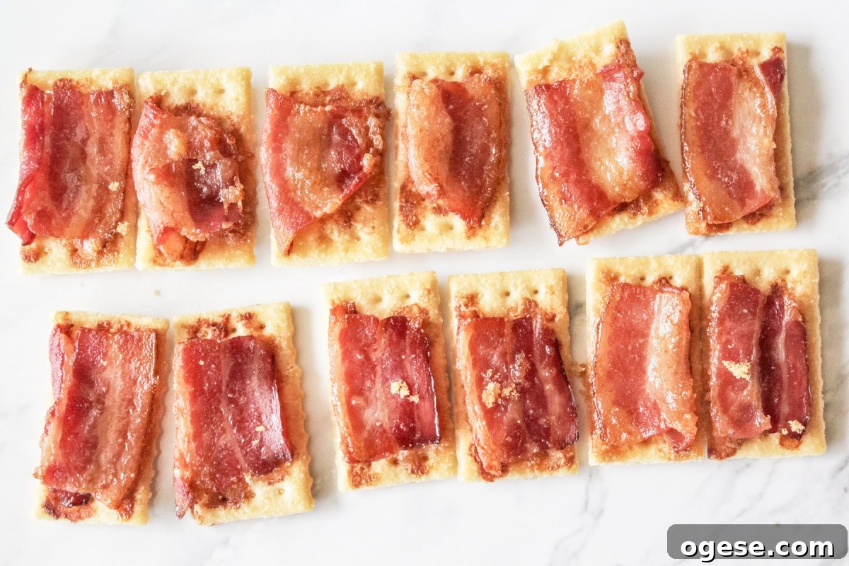 Brown Sugar Bacon Crackers Recipe: Sweet & Savory Snack Ideas 6 candied bacon crackers