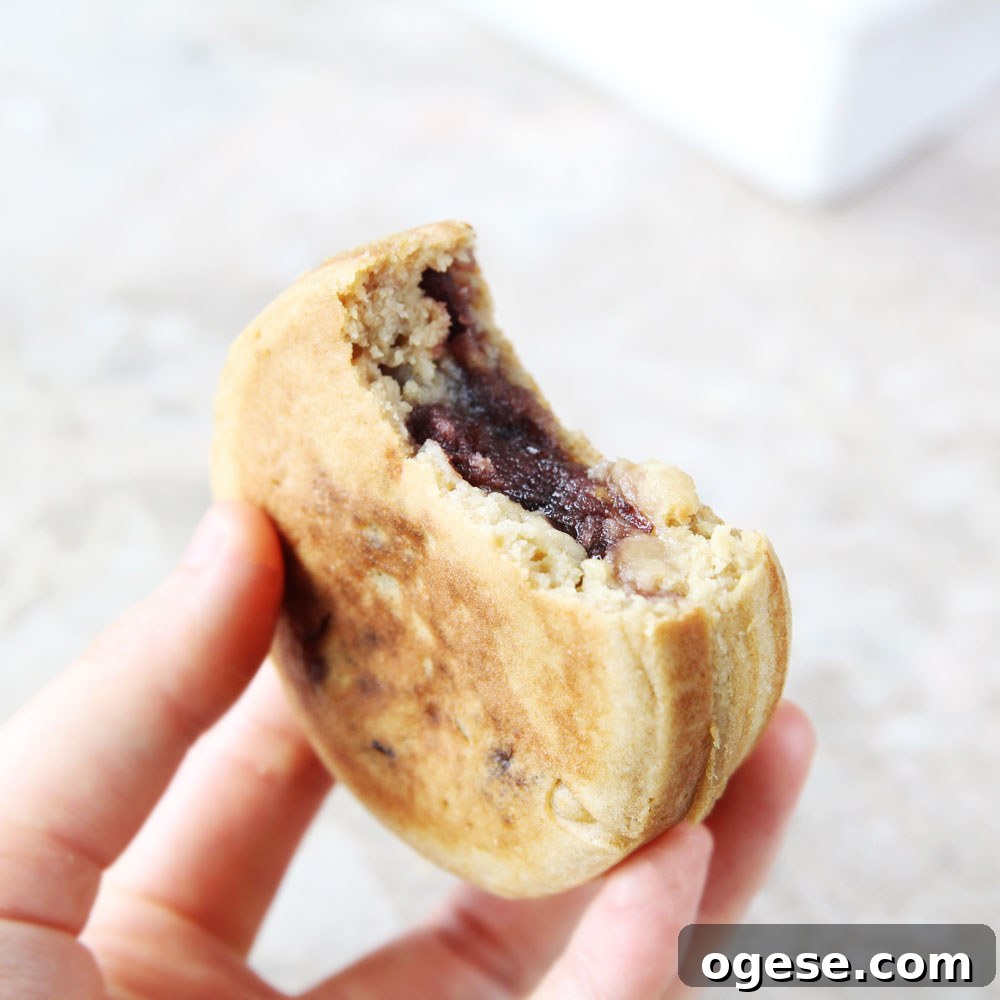 the filling of a japanese obanyaki pancake