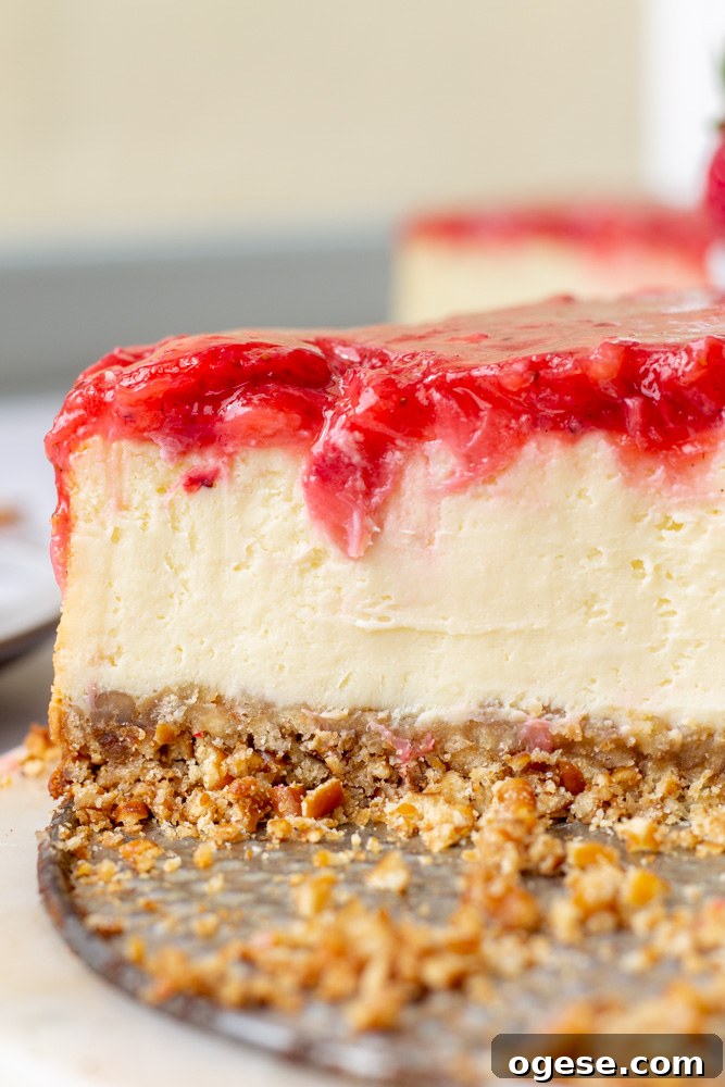 No-Bake Strawberry Pretzel Cheesecake with Salted Crust 6 Strawberry Pretzel Cheesecake