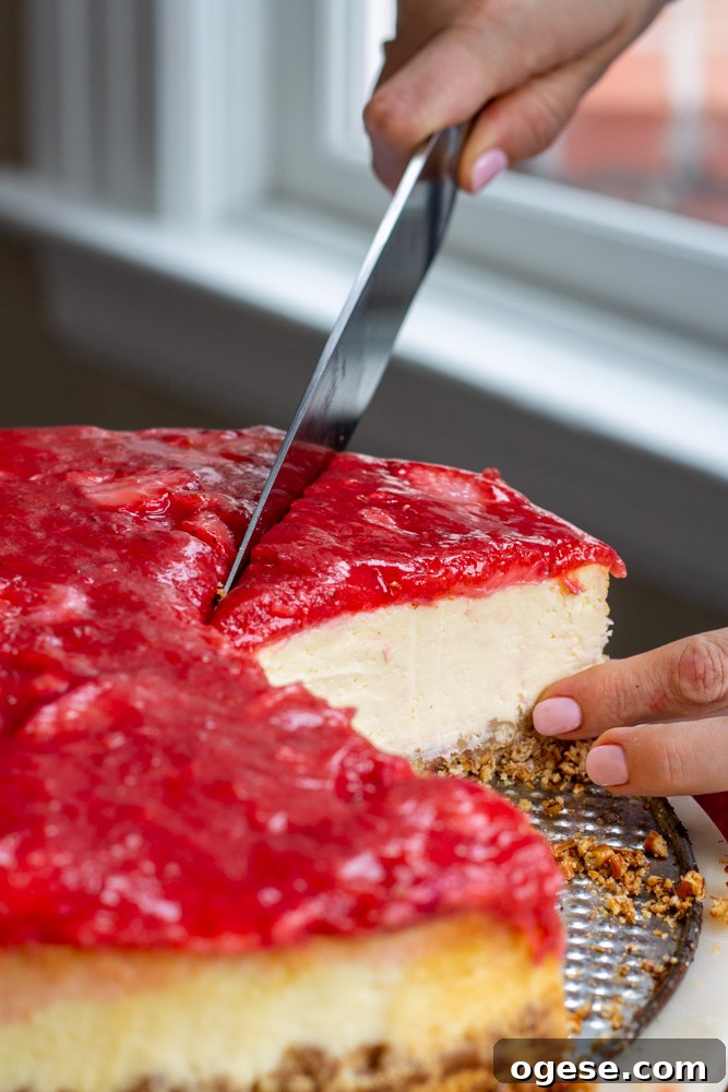 No-Bake Strawberry Pretzel Cheesecake with Salted Crust 7 Strawberry Pretzel Cheesecake