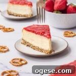 No-Bake Strawberry Pretzel Cheesecake with Salted Crust 8 Strawberry Pretzel Cheesecake