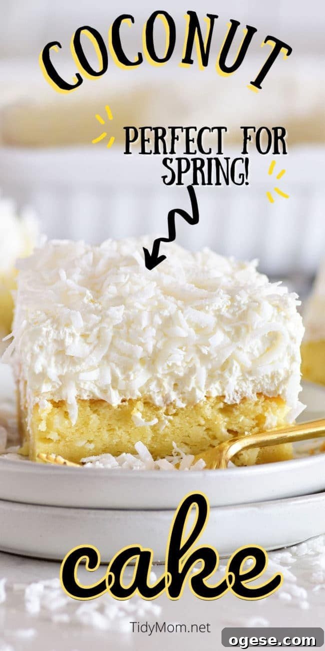 Moist Coconut Cake Recipe with Video Tutorial 11 close up of coconut cake with fluffy frosting