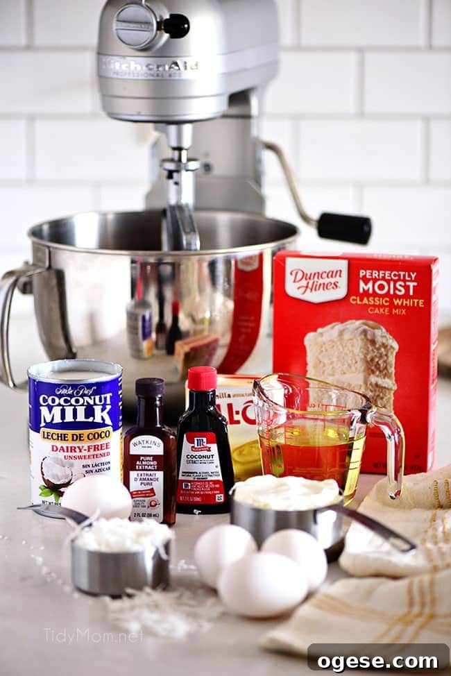 Moist Coconut Cake Recipe with Video Tutorial 4 cake ingredients and kitchenaid mixer